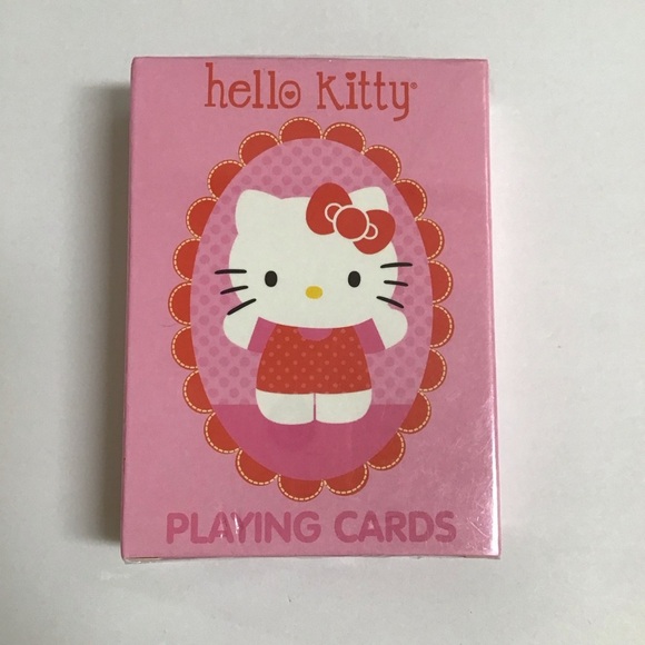 Hello Kitty Playing Cards NEW SEALED Sanrio 2013 Pink Orange Cat 52 Cards Retro - Picture 1 of 5